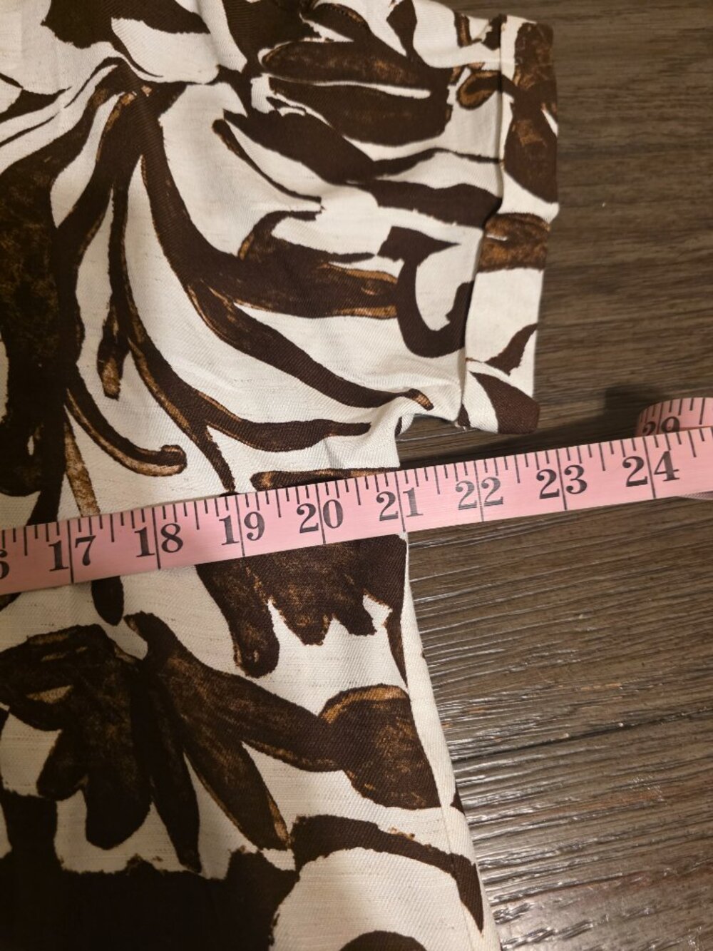 Rose + Olive Linen Blend Floral Button Up Shirt NWT Cream Brown Small - Picture 7 of 13